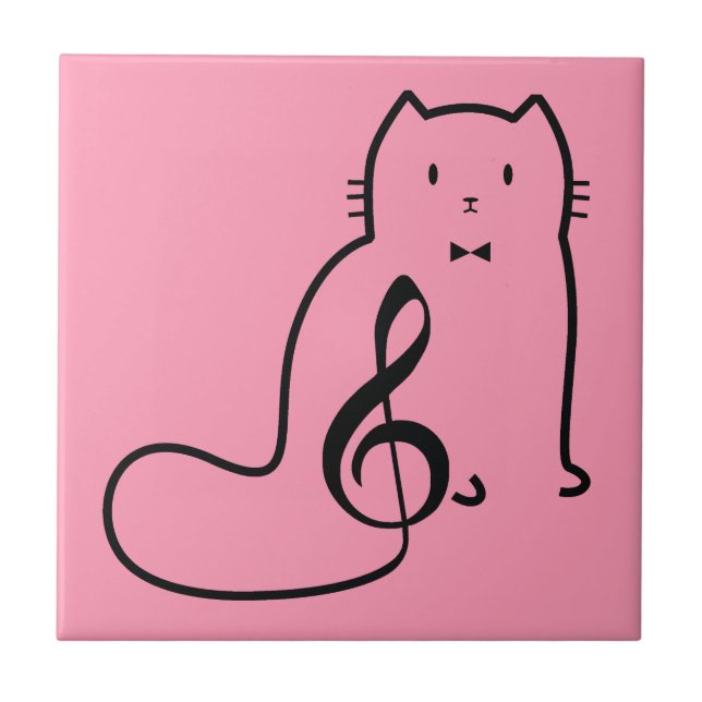 CAT AND MUSIC NOTE TILE (Front)