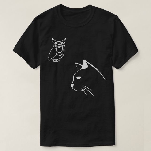 Cat and Owl 1 T-Shirt (Design Front)