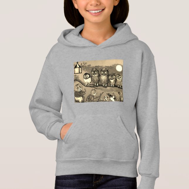 Cat and Owl, Louis Wain Hoodie (Front)