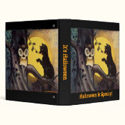 Cat and Owl Vintage Halloween Binder