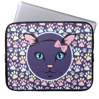Cat And Paws Laptop Sleeve