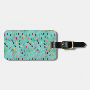 Cat and Paws Pattern Luggage Tag