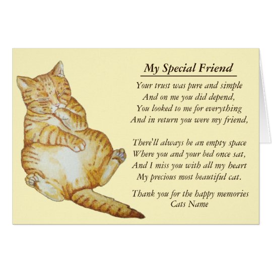 cat and pet sympathy original poem card | Zazzle.com