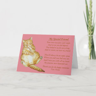 cat and pet sympathy original poem card