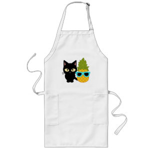 cat and pineapple are best friends long apron