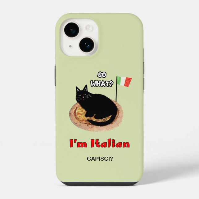 Cat and pizza iphone case (Back)