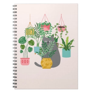 Cat and Plants Notebook