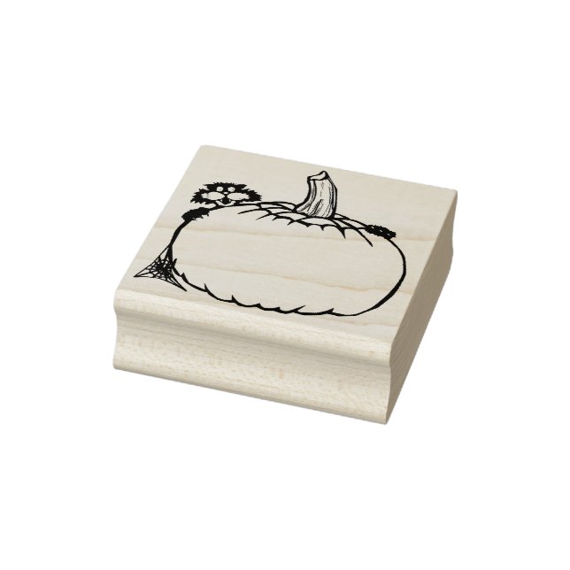 Cat and pumpkin illustration art stamp (Stamp)