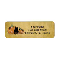Cat And Pumpkins Address Labels