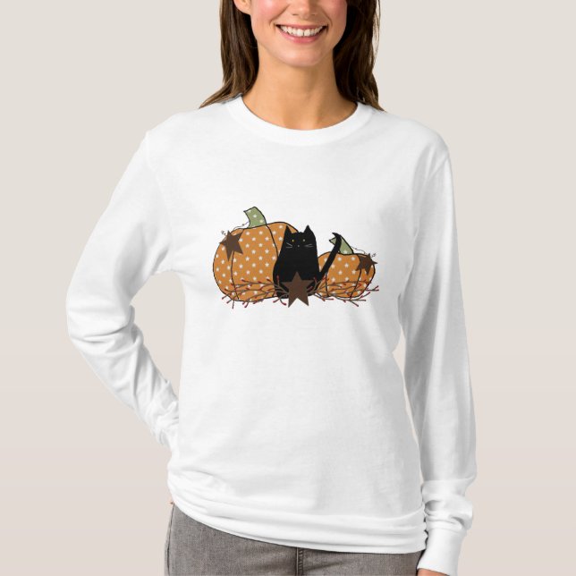 Cat And Pumpkins Shirt (Front)