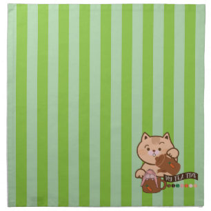 cat and rabbit's tea time cloth napkin
