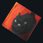Cat and Red Sky Bandana<br><div class="desc">Cute pets, cats. Magical black cat with blue eyes and deep red sky with clouds.</div>