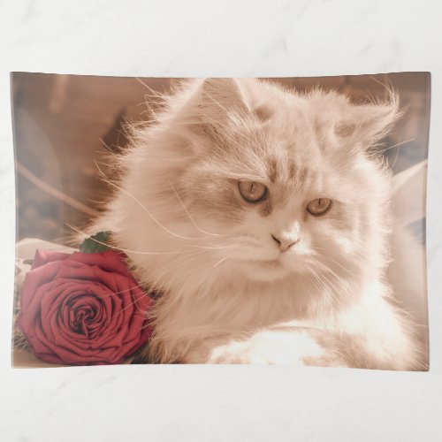 Cat and Rose Trinket Tray