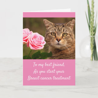 Cat and Roses Breast Cancer  Card