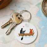 Cat and Rower in Boat Funny Whimsical Pet Lover  Keychain<br><div class="desc">Take a little adventure with you everywhere with this fun and quirky keychain featuring a unique illustration of a rower and a confident cat enjoying a boat ride. Perfect for cat lovers, boating enthusiasts, and fans of whimsical designs, this compact and durable keychain adds personality to your keys, bag, or...</div>