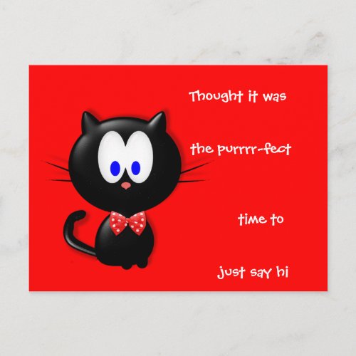 Cat and salutation postcard