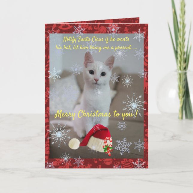 Cat and Santa Card (Front)