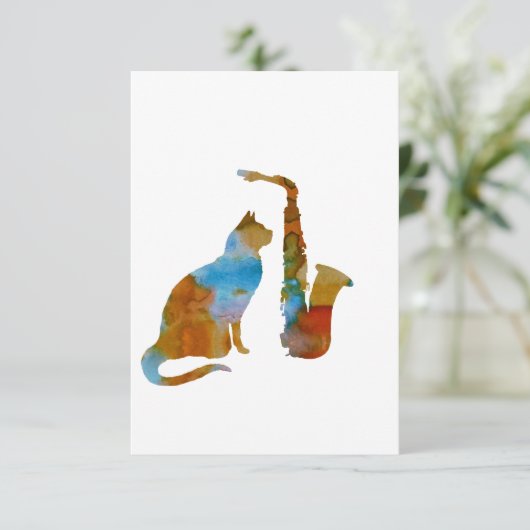 Cat and saxophone (Standing Front)