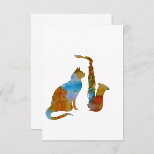 Cat and saxophone (Front/Back)