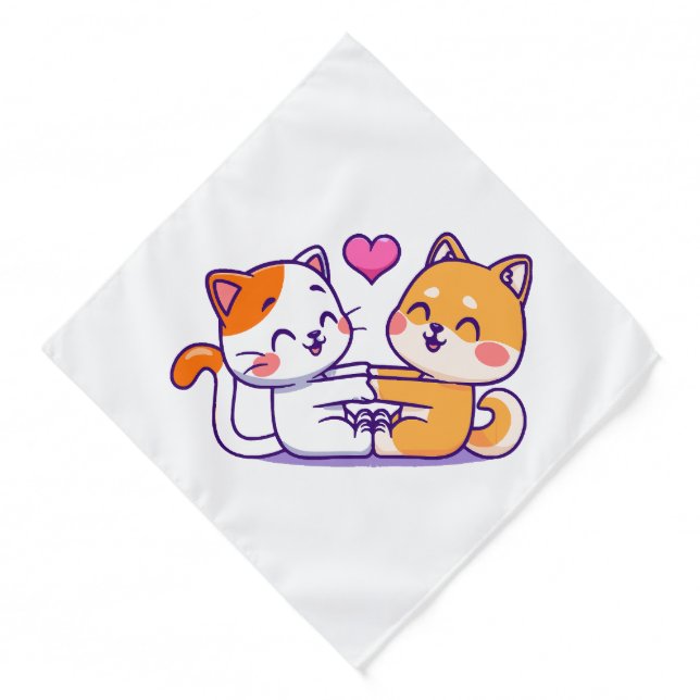 Cat And Shiba Inu Bandana (Front)