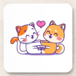 Cat And Shiba Inu Beverage Coaster