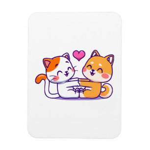 Cat And Shiba Inu Magnet