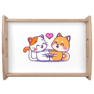 Cat And Shiba Inu Serving Tray