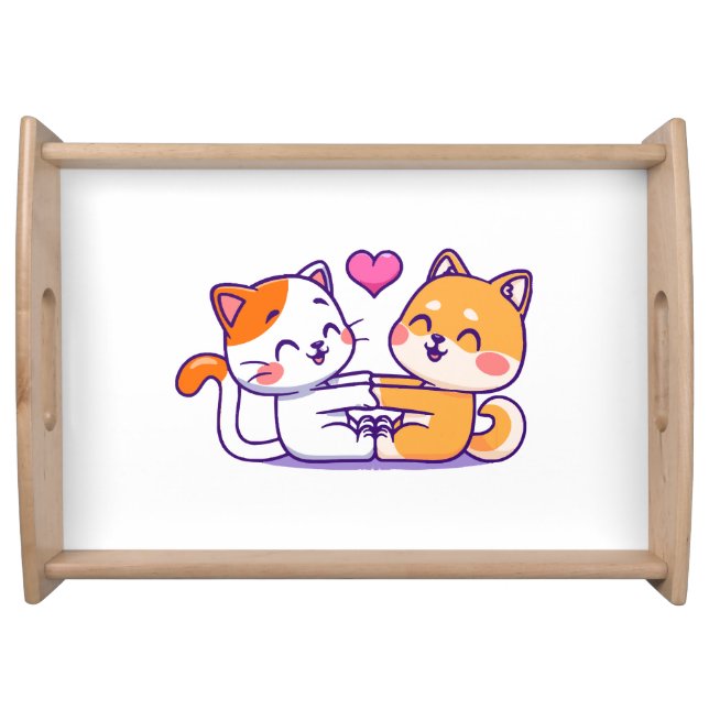 Cat And Shiba Inu Serving Tray (Front)