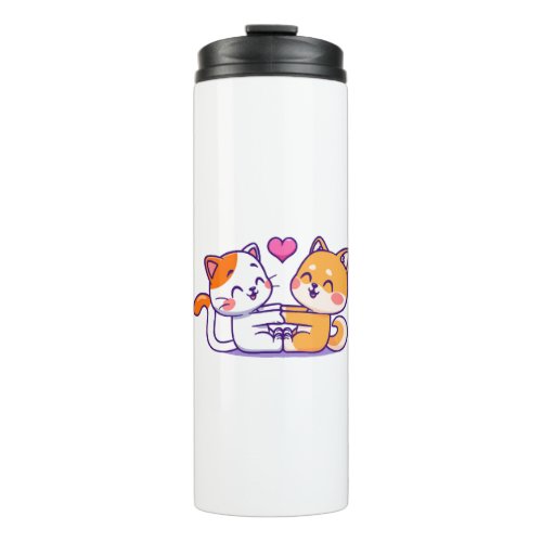 Cat And Shiba Inu Thermal Tumbler