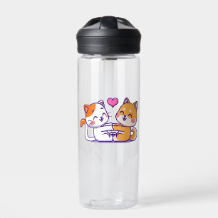 Cat And Shiba Inu Water Bottle