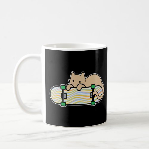 Cat and Skateboard Skateboarding Shy Cat Color Wav Coffee Mug