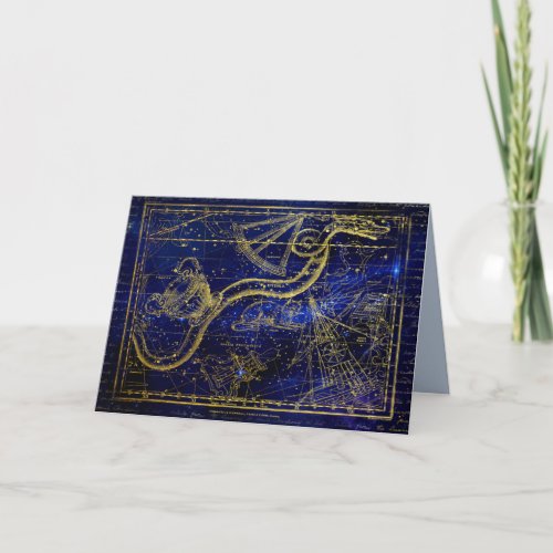 cat and snake constellation greeting card