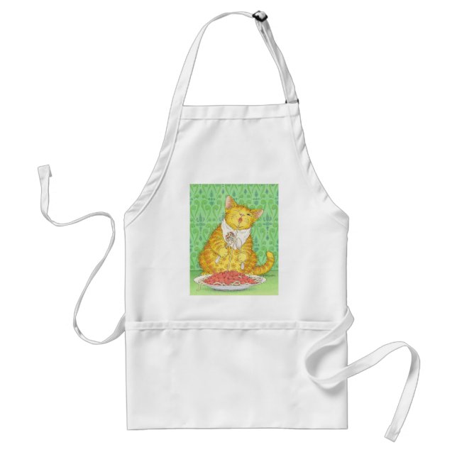 CAT and spaghetti Adult Apron (Front)