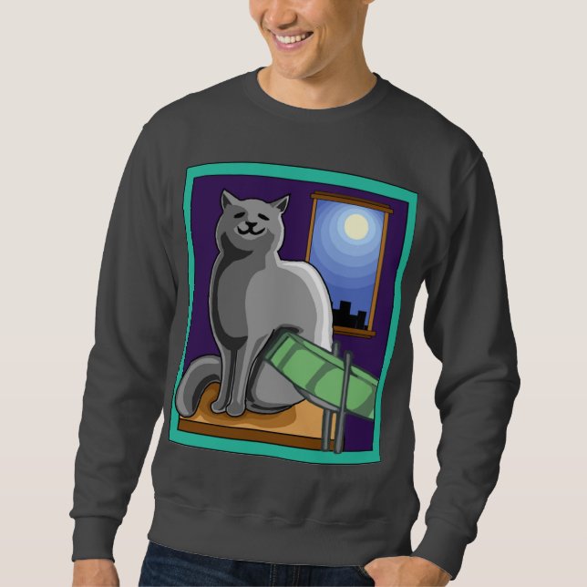 Cat and Steelpan (Steel Drums) Sweatshirt (Front)