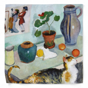 Cat and Still Life, August Macke Bandana