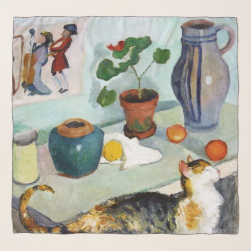 Cat and Still Life August Macke Scarf