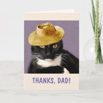 Cat And Sun Hat Father's Day Card by Therupieshop at Zazzle