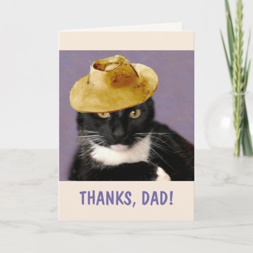 Cat And Sun Hat Fathers Day Card