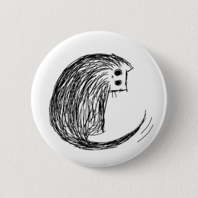 Cat and Tail Pinback Button (Front)
