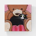Cat and Teddy Bear Paperweight