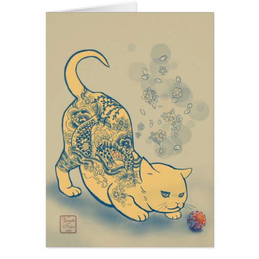Cat and Temari card (Front)