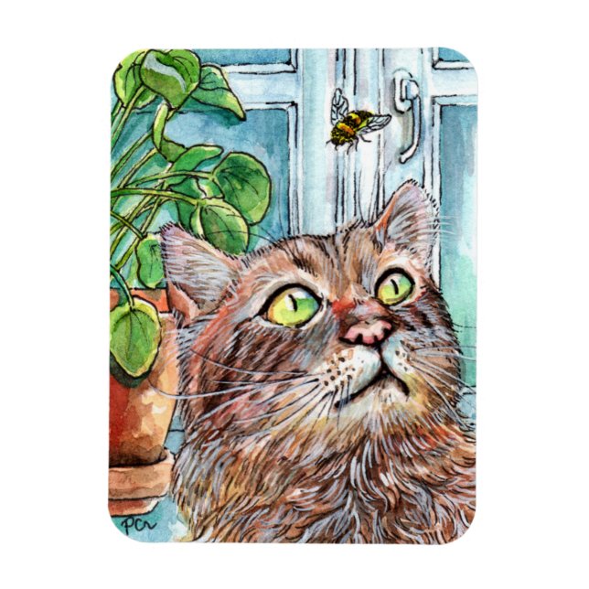 Cat and the Bee Magnet (Vertical)