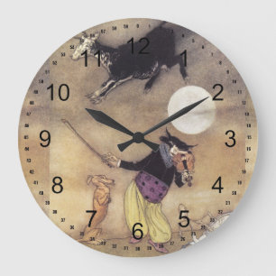 Cat and the Fiddle Large Clock