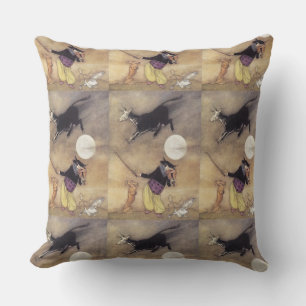 Cat and the Fiddle Throw Pillow