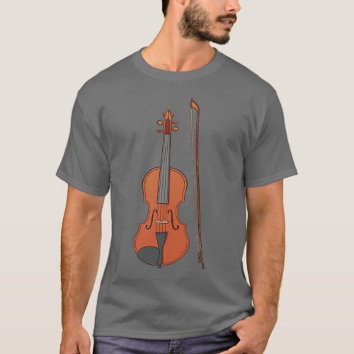 Cat and the Fiddle Violin _ Mens T_Shirt