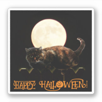 Cat and the Full Moon Sticker