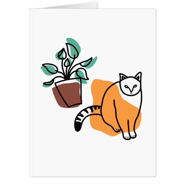 Cat and the plant card (Front)