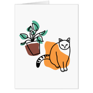 Cat and the plant card