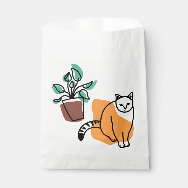 Cat and the plant favor bag (Front)