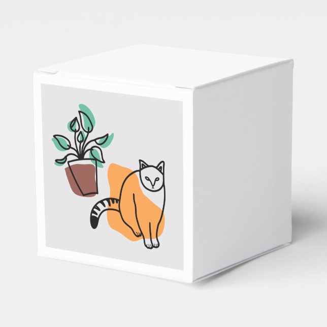 Cat and the plant favor boxes (Front Side)